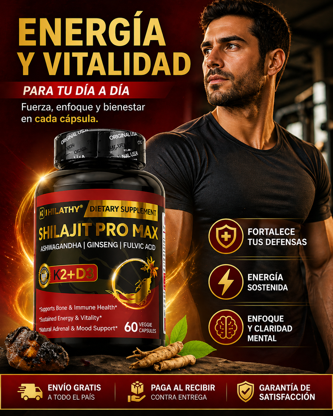 SHILAJIT PRO MAX ORIGINAL. OFERTA 2X1. POTENCIA QUE TODO HOMBRE NECESITA